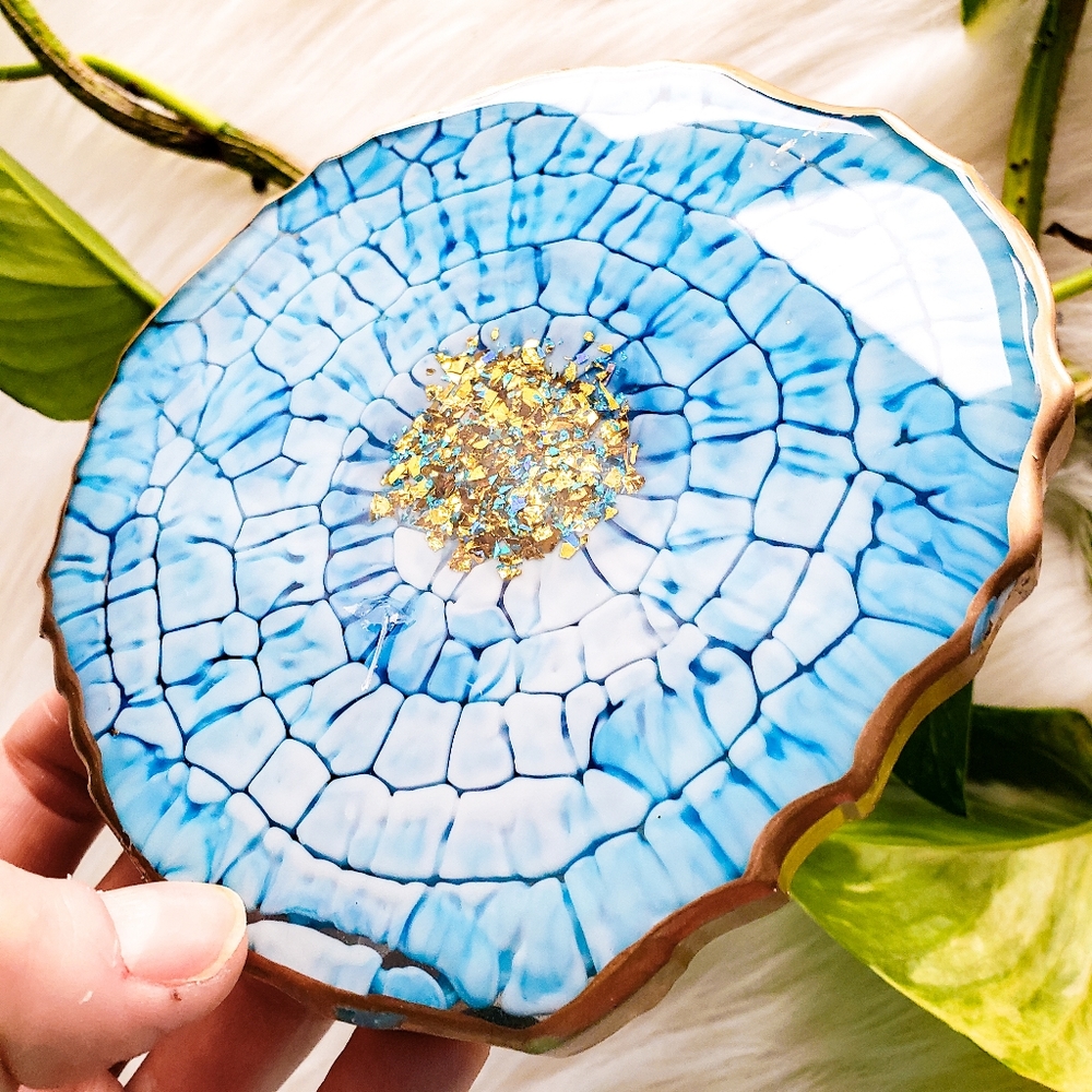 MADE TO ORDER - Resin Geode Candle Coaster - Picture 4 of 15